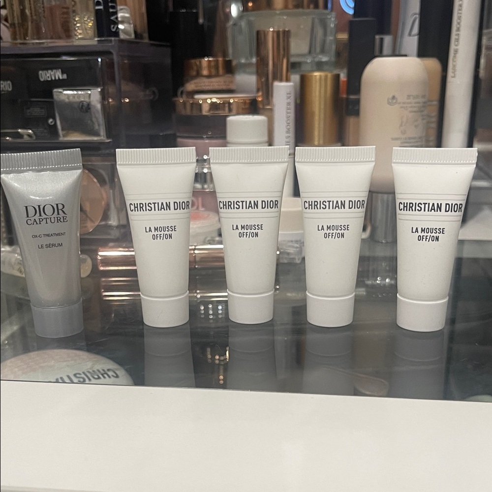 5 item bundle Christian  Dior La Mousse Off/On Travel Size Foam Cleanser Set